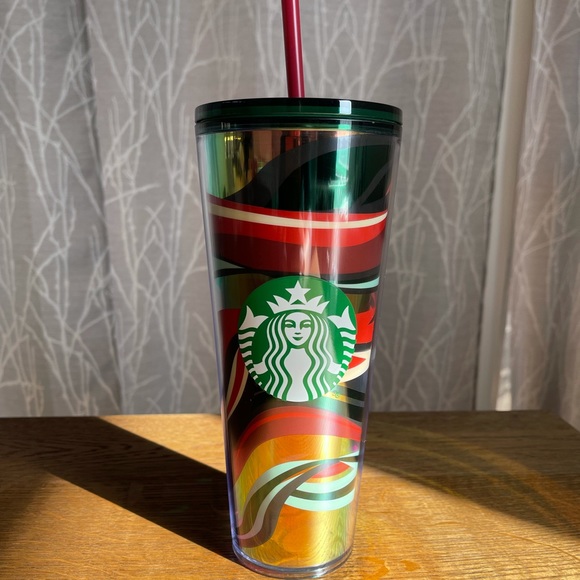 Starbucks Red and Green Ribbon Tumbler - Picture 7 of 7
